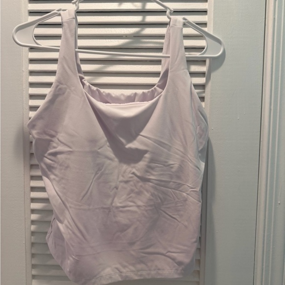 White Workout Tank w/ built in bra